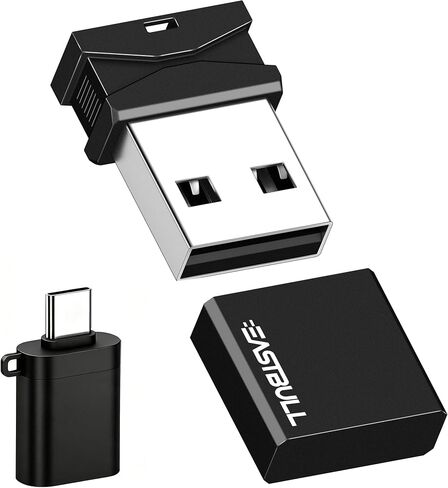 EASTBULL Small USB2.0 Flash Drive 16GB Mini USB Drive with Adapter, Black in Saudi Arabia