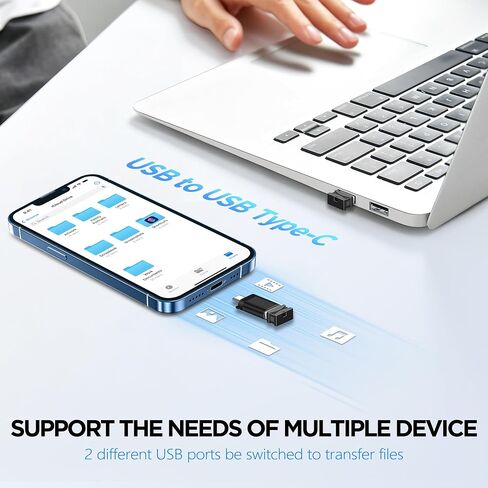EASTBULL Small USB2.0 Flash Drive 16GB Mini USB Drive with Adapter, Black in Saudi Arabia