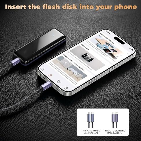 Flash Drive, Thumb Drive with 2 Cables (App Required) in Kuwait