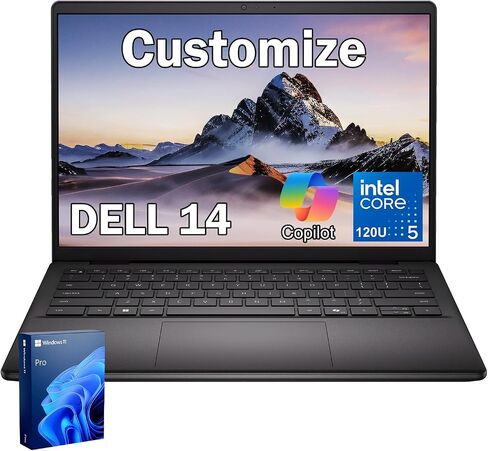 Dell 14 Business Copilot+ Customized Laptop, AMD Ryzen AI 5 330, 14" FHD+ 1920×1200, 16GB-64GB DDR5, 512GB-4TB SSD,Backlit Keyboard, HDMI, FHD RGB Camera, Type-C, Wi-Fi 6, Windows 11 Pro, Silver in Kuwait