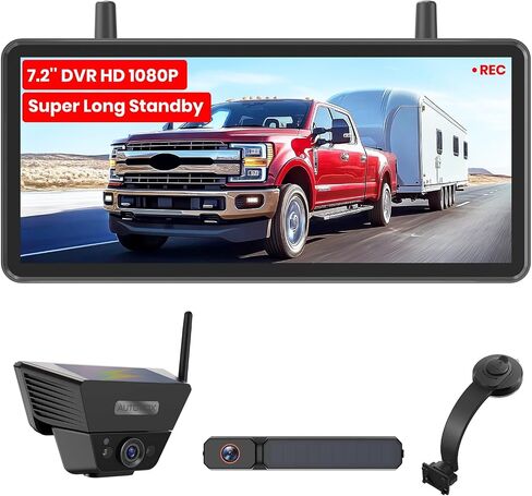 AUTO-VOX Wireless Backup Camera Kit: 7.2" Monitor, Solar 5 Cam, Suction Mount and Solar 3A Plus Cam– Flexible Placement for Horse Trailer, Boat Trailer, Cargo Monitoring, Tight Spot Parking in Saudi Arabia