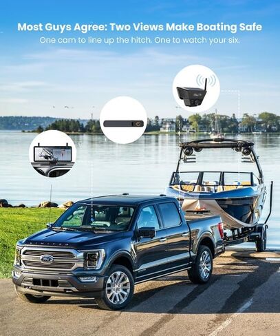 AUTO-VOX Wireless Backup Camera Kit: 7.2" Monitor, Solar 5 Cam, Suction Mount and Solar 3A Plus Cam– Flexible Placement for Horse Trailer, Boat Trailer, Cargo Monitoring, Tight Spot Parking in Saudi Arabia