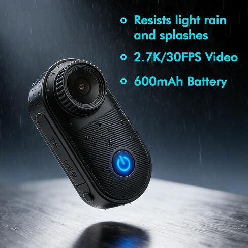 Mini Body Camera, Audio and Video Recording for Vlogging, Black in Saudi Arabia