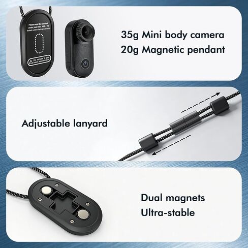 Mini Body Camera, Audio and Video Recording for Vlogging, Black in Saudi Arabia
