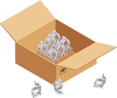 Rasha Professional Aluminium Burger Half Coupler/Wrap Around Clamp 2 Inch(48-52mm) OD tubing/Pipe. Max Load Capacity 330lb (Silver, Pack of 6) in Saudi Arabia