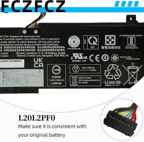 بطارية L20L2PF0 38Wh بديلة لجهاز Lenovo IdeaPad 3-14ABA7 3-14ADA6 3-15ALC6 3-15IAU7 3-17IRU7 3-17ITL6 / V14 G2-ALC / V15 G3-ABA / V17 G2-ITL Series L20M2PF0 L20B2PF0 L20C2PF0 L20M2PF8 in Kuwait