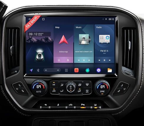 13.1" 8Core Car Radio for Chevy Silverado 2014-2018: 2K QLED Touch Screen, Android 13 Stereo with Wireless CarPlay Android Auto 5G WiFi GPS Bluetooth FM/AM Backup Camera in Saudi Arabia