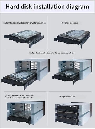 3-Bay 3.5 " Internal Hard Drive Cage, Steel Expansion Rack Tray, 2-to-3 Drive Bay Adapter for Desktop Computer Case Storage Mount in Saudi Arabia
