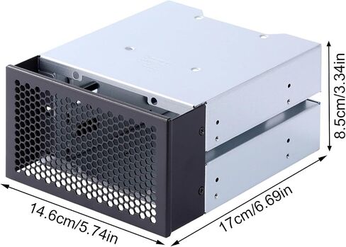 3-Bay 3.5 " Internal Hard Drive Cage, Steel Expansion Rack Tray, 2-to-3 Drive Bay Adapter for Desktop Computer Case Storage Mount in Saudi Arabia