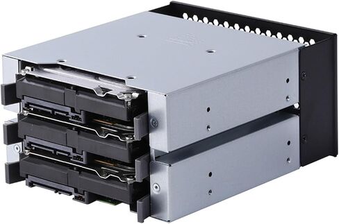 3-Bay 3.5 " Internal Hard Drive Cage, Steel Expansion Rack Tray, 2-to-3 Drive Bay Adapter for Desktop Computer Case Storage Mount in Saudi Arabia