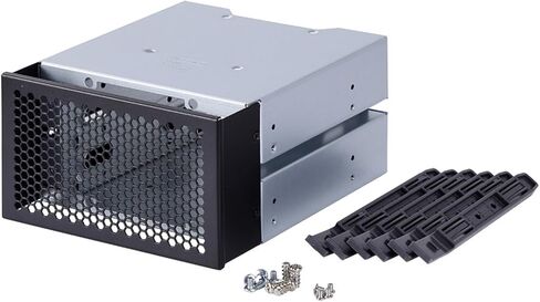 3-Bay 3.5 " Internal Hard Drive Cage, Steel Expansion Rack Tray, 2-to-3 Drive Bay Adapter for Desktop Computer Case Storage Mount in Saudi Arabia