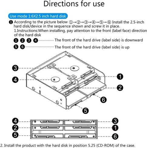 HDD Cage MR-8802 Cage Rack Multi-Functional Hard Conversion Rack Standard 5.25 Inch Device for 6 x2.5'' in Saudi Arabia