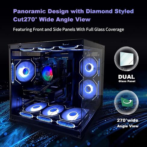 Gaming PC Desktop Computer – Ryzen 7 5800X up to 4.7GHz, GeForce RTX 3050 6GB GDDR6, 16GB DDR4 RAM, 1TB NVMe SSD, WiFi 6 & BT 5.4, 9× ARGB Fans, 650W PSU, Windows 11 Pro in Saudi Arabia
