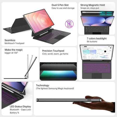 2-Piece Keyboard Case for Galaxy Tab S11/S10/S9/S8 Ultra 14.6 Inch in Kuwait