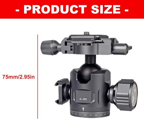 Ball Head Tripod IPX4 240g High Capacity 12KG for Camera Stabilizers Includes Quick Release Plate Quick Release Plate in Saudi Arabia