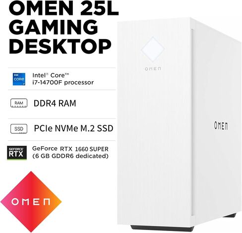 HP OMEN 25L Gaming Tower Desktop, 32GB RAM, 1TB SSD, Intel Core i7-14700F in Saudi Arabia