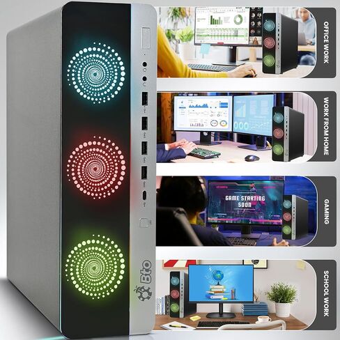BTO BX8G3 RGB Gaming Desktop PC - Intel i7 7th Gen - 32GB DDR4 Ram - 1TB SSD - GeForce GT 1030 - New 24-in Monitor - RGB Keyboard & Mouse - RGB Speaker - WiFi - Windows 11 Pro (Renewed) in Saudi Arabia