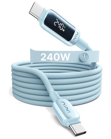 INIU 240W USB C Cable, [2m] LED Display Silicone Type C Fast Charging Cord in Saudi Arabia