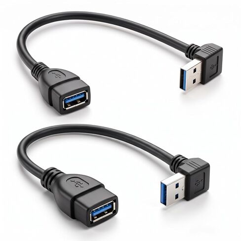 Oxsubor SuperSpeed USB 3.0 Male to Female Extension Data Cable Up and Down Angle 2PCS for PC,Laptop etc..(20CM,8IN) in Saudi Arabia