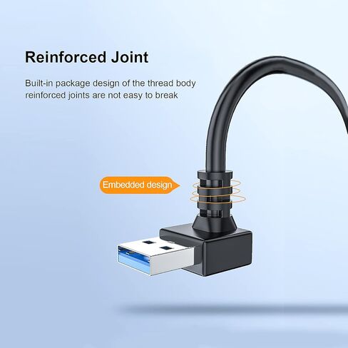 Oxsubor SuperSpeed USB 3.0 Male to Female Extension Data Cable Up and Down Angle 2PCS for PC,Laptop etc..(20CM,8IN) in Saudi Arabia