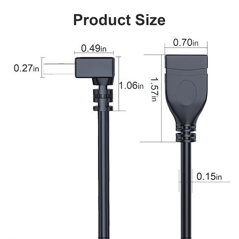 Oxsubor SuperSpeed USB 3.0 Male to Female Extension Data Cable Up and Down Angle 2PCS for PC,Laptop etc..(20CM,8IN) in Saudi Arabia