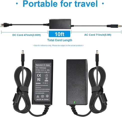 65W Laptop Charger for Dell Latitude 3520 3420 3510 3440 3450 3150 3550 3400 3500 7202 3379 3390 2-in-1 vostro 3530 3520 3510 3420 5502 Laptop Power Adapter Cord Supply(4.5 * 3.0mm Round Connector) in Saudi Arabia