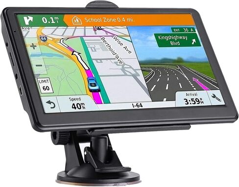 GPS Navigator for Car, 2026 Map 7 inch Touch Screen Car GPS 256-16GB,Voice Turn Direction Guidance, Support Speed and Red Light Warning, North America map Free Update in Saudi Arabia