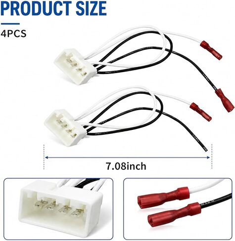 4 PCS Car Door Speaker Wiring Harness, 72-5602 Audio Speaker Wire Cable Adapter Compatible with Ford Focus F150 F250 Mazda 3 CX-5 CX-9 Speakers Adapter Connector Adaptor Plug in Saudi Arabia