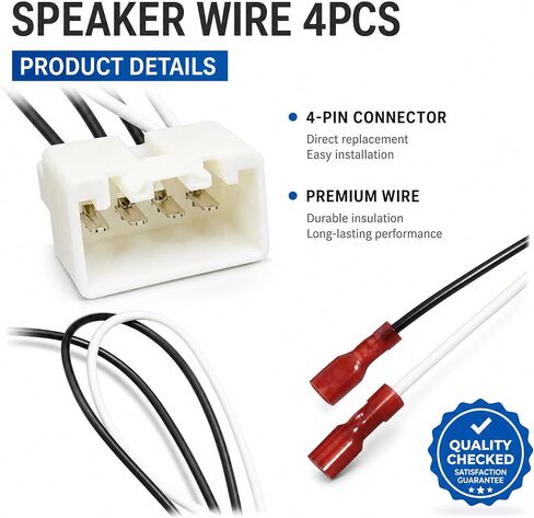 4 PCS Car Door Speaker Wiring Harness, 72-5602 Audio Speaker Wire Cable Adapter Compatible with Ford Focus F150 F250 Mazda 3 CX-5 CX-9 Speakers Adapter Connector Adaptor Plug in Saudi Arabia