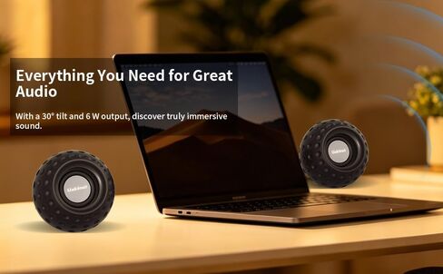 Uakinat 2.0 Computer Speaker, Black, USB Powered, 3.5mm Audio Input, Volume Control, Golf Style, Pair Pack, PC or Laptop in Kuwait