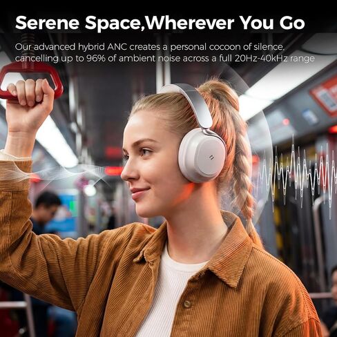 havit Noise Cancelling Headphones Over Ear, Wireless Bluetooth Headphones with 132H Playtime, Fast Charge 5 Min=5H, Foldable, Dual Device, with Mic for Travel Work Office, Gray in Saudi Arabia