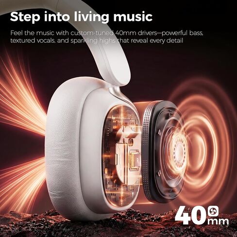 havit Noise Cancelling Headphones Over Ear, Wireless Bluetooth Headphones with 132H Playtime, Fast Charge 5 Min=5H, Foldable, Dual Device, with Mic for Travel Work Office, Gray in Saudi Arabia