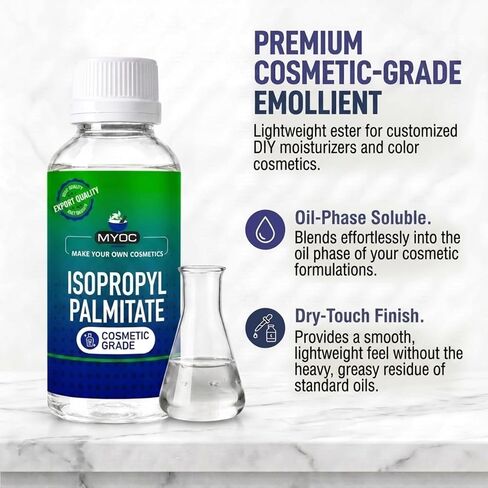 Isopropyl Palmitate – (4.06 fl oz / 120ml) Lightweight Emollient Ester for Creams, Foundations & DIY Formulations | Cosmetic Grade in Kuwait