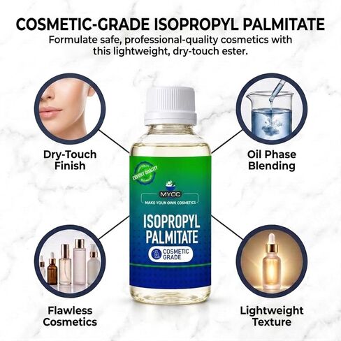 Isopropyl Palmitate – (4.06 fl oz / 120ml) Lightweight Emollient Ester for Creams, Foundations & DIY Formulations | Cosmetic Grade in Kuwait