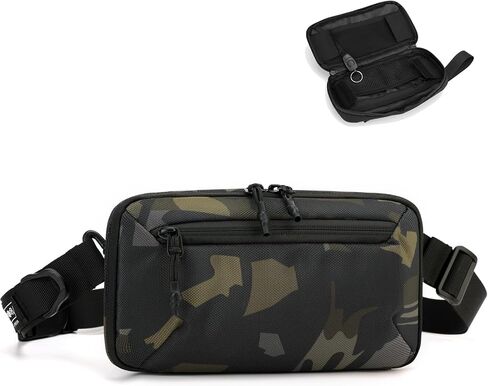 Crossbody Fanny Pack - 1.5L Small Sling Bag Water Resistant Handled Pouch with Adjustable Strap & D Ring for Travel Running Hiking EDC,Black in Saudi Arabia