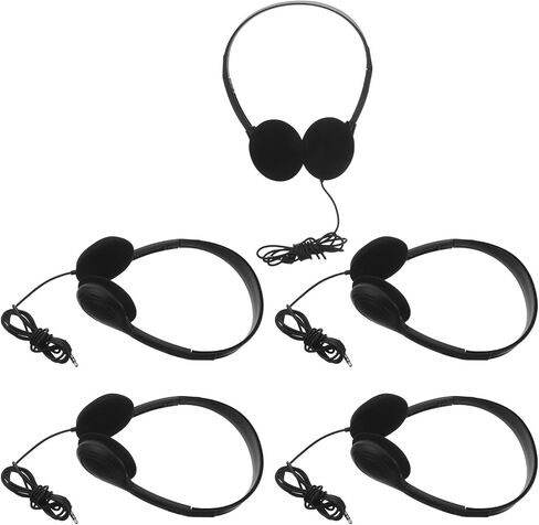 Wired Computer Headphones and 3.5mm Jack 5pcs with Adjustable Headband in Kuwait