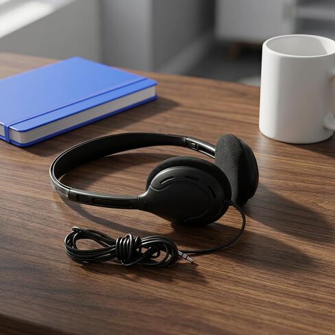 Wired Computer Headphones and 3.5mm Jack 5pcs with Adjustable Headband in Kuwait