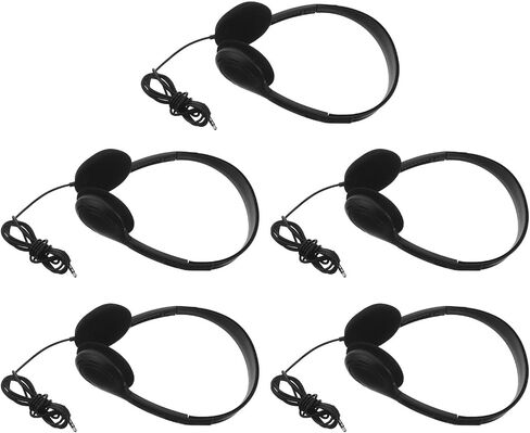 5pcs Corded Study Headsets with Adjustable Headband and 3.5mm Jack in Saudi Arabia