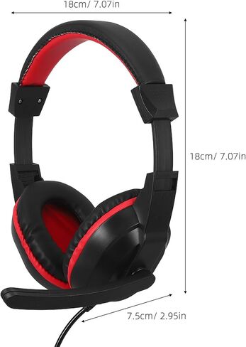 NUOBESTY Stereo Headset with Mic, Adjustable ABS Plastic Headphones for PC in Kuwait