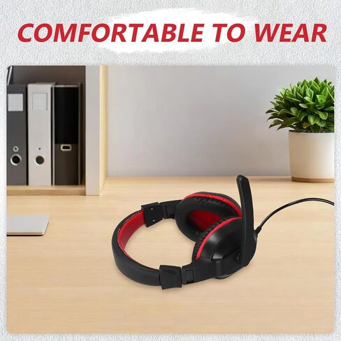 NUOBESTY Stereo Headset with Mic, Adjustable ABS Plastic Headphones for PC in Kuwait