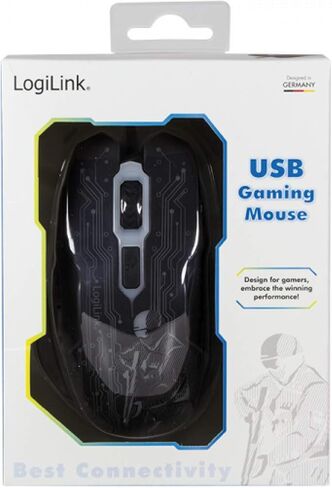 لوجي لينك ID0137 ماوس ألعاب USB 2400 نقطة في البوصة أسود in Kuwait