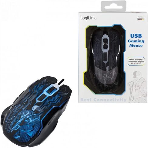 لوجي لينك ID0137 ماوس ألعاب USB 2400 نقطة في البوصة أسود in Kuwait