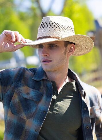 Antora Straw Western Hat for Men Women | 3.5" Wide Brim, Shapable Edge, Braided Band, Sun Protection & Breathable Weave in Saudi Arabia