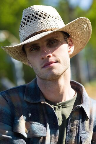 Antora Straw Western Hat for Men Women | 3.5" Wide Brim, Shapable Edge, Braided Band, Sun Protection & Breathable Weave in Saudi Arabia