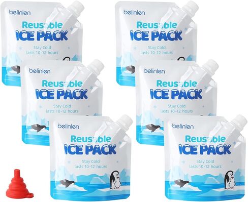 7x7 Inch / 10x10 Inch Reusable Ice Packs for Cooler & Lunch Box - Fillable Water Ice Packs Long-Lasting, Leak-Proof Freezer Packs for Lunch Box, Camping, Beach, Fishing in Saudi Arabia
