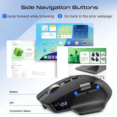 TSQQST Wireless Mouse for Laptop, 2.4GHz Ergonomic Computer Mouse, Black in Saudi Arabia