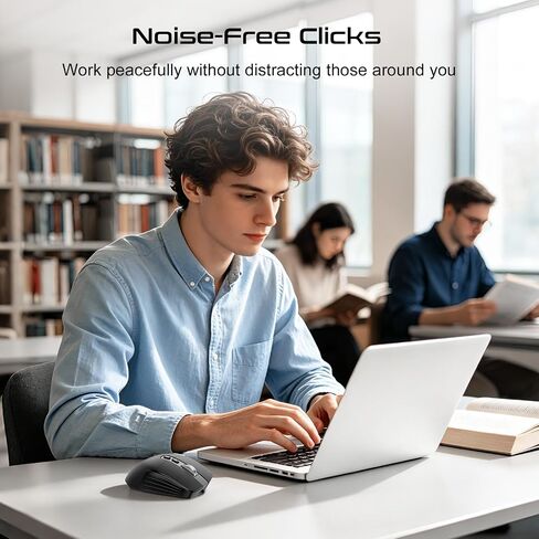 TSQQST Wireless Mouse for Laptop, 2.4GHz Ergonomic Computer Mouse, Black in Saudi Arabia