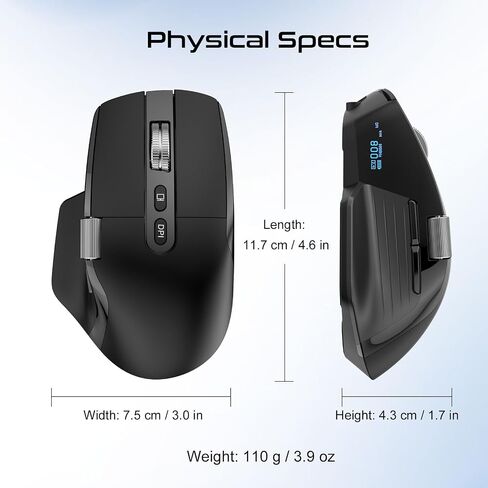 TSQQST Wireless Mouse for Laptop, 2.4GHz Ergonomic Computer Mouse, Black in Saudi Arabia