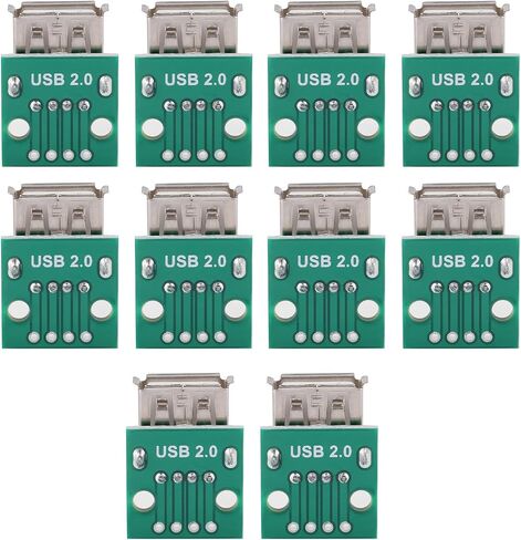 10Pcs USB Type A Female Socket Breakout Board 2.54mm Pitch Adapter Connecto in Saudi Arabia