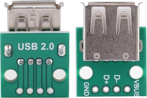 10Pcs USB Type A Female Socket Breakout Board 2.54mm Pitch Adapter Connecto in Saudi Arabia